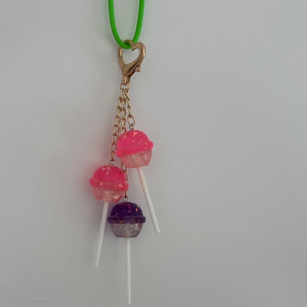 Fashion Jewelry Pink and Purple Lollipop Key Holder